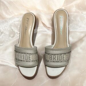 Betsey Johnson Silver White Sandals Elegant Minimalist Style